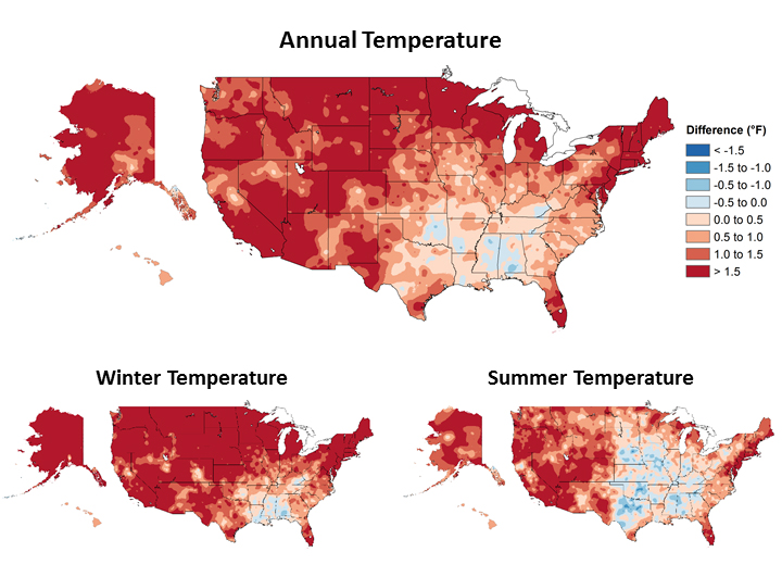 Observed Temperature Changes in the United States U.S. Climate